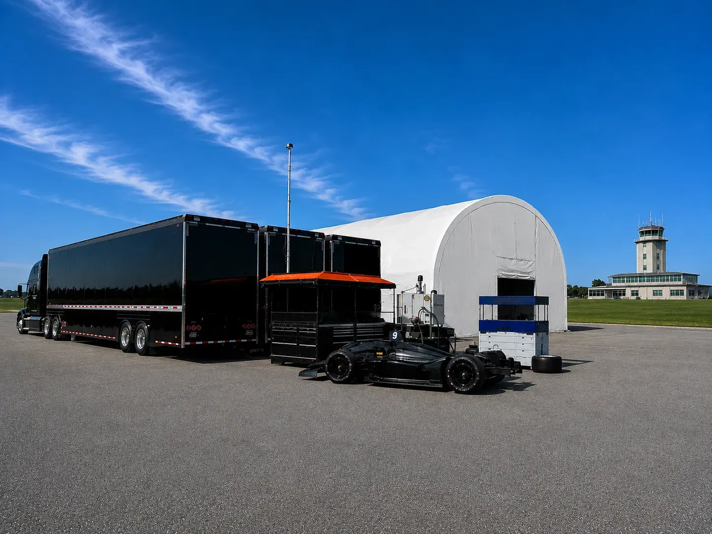 Trailer and equipment storage at Space Coast Testing