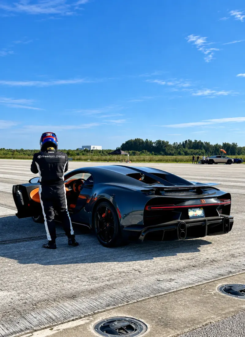 Vehicle on the Shuttle Landing Facility runway
